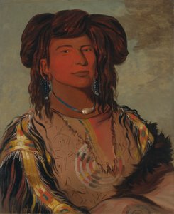 Ha-wón-je-tah, Ein Horn, Häuptling des Miniconjou-Stammes von George Catlin