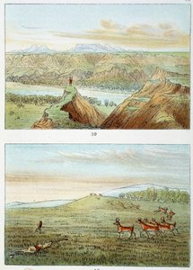 Indianer Amerikas: Antilopenjagd. Gravur von George Catlin (1794-1872) von George Catlin