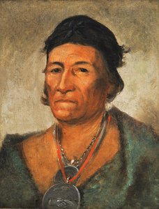 Ko-mán-i-kin, Große Welle, ein alter und angesehener Häuptling von George Catlin