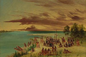 La Salle beansprucht Louisiana für Frankreich, 9. April 1682 von George Catlin