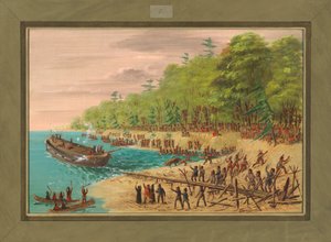 Stapellauf des Griffin. Juli 1679, 1847-48 von George Catlin