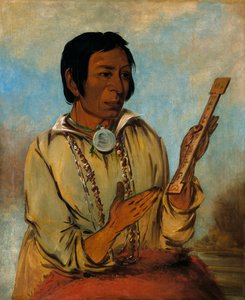 Ma-shée-na, Elchhörner, ein Unterhäuptling, 1830 von George Catlin