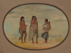 Nayas Indianerhäuptling, seine Frau und ein Krieger