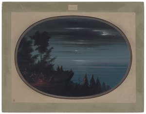 Nayas-Dorf bei Nacht von George Catlin