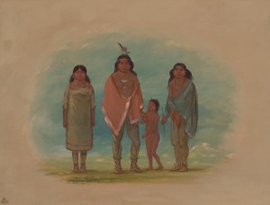 Patagonischer Häuptling, sein Bruder und Tochter