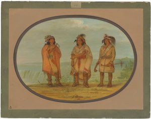 Seneca-Häuptling Red Jacket mit zwei Kriegern von George Catlin