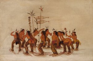 Schneeschuh-Tanz beim ersten Schneefall von George Catlin