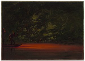 Speerfischen bei Fackelschein am Amazonas von George Catlin