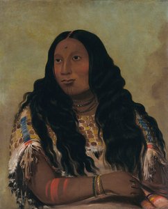 Tchón-su-móns-ka, Sand Bar, Frau des Händlers François Chardon von George Catlin