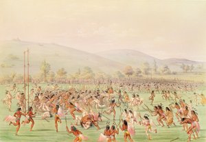 Das Indianerballspiel, um 1832 von George Catlin