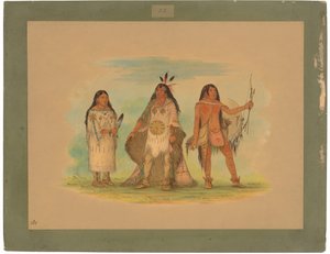 Drei Minatarree-Indianer