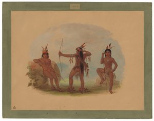 Drei Woyaway-Indianer von George Catlin