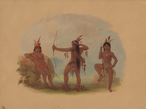 Drei Woyaway-Indianer, 1854-1869 von George Catlin