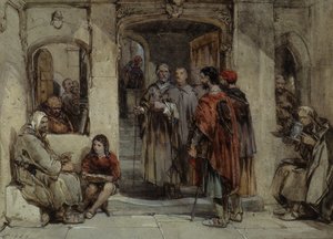 Eine Szene aus dem Klosterleben (1850) von George Cattermole