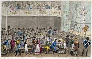 Akrobatenshow im Café de la Paix - in „Life in Paris“ von David Carey, London von George Cruikshank