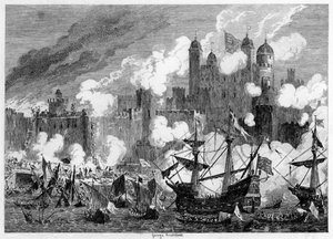 Angriff auf den Turm von St. Thomas durch den Herzog von Suffolk, 1554, 1840 von George Cruikshank
