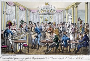 Café des Milles Säulen - in "Life in Paris" von David Carey, London von George Cruikshank