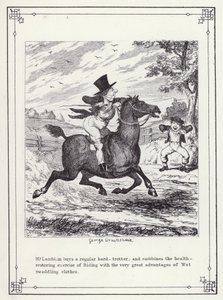 Illustration für Das Buch des Junggesellen, oder Der Fortschritt von Mr. Lambkin (Gent) (Gravur) von George Cruikshank