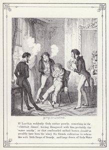 Illustration für Das Buch des Junggesellen, oder Der Fortschritt von Mr. Lambkin (Gent) (Gravur) von George Cruikshank