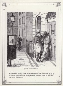 Illustration für The Bachelor’s Own Book, oder Der Fortschritt von Mr. Lambkin (Gent) (Gravur) von George Cruikshank