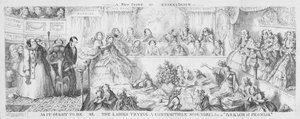 Damen, die einen verächtlichen Schurken wegen eines "Versprechensbruchs" verurteilen. von George Cruikshank