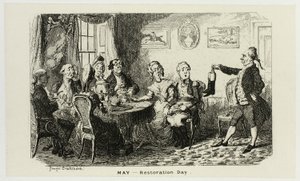 Mai - Tag der Wiederherstellung aus George Cruikshanks Stahlradierungen zu The Comic Almanacks: 1835-1853