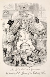 Mr. John Bull in einer Zwickmühle oder die erwarteten Auswirkungen der Eisenbahnanrufe von George Cruikshank