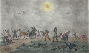 November - Alte Art - Schwebt durch den Nebel und die schmutzige Luft von George Cruikshank