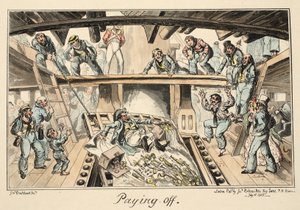 Abrechnung, aus Greenwich Hospital, eine Serie von Marine-Skizzen, die das Leben eines Kriegsschiffsmanns beschreiben, veröffentlicht 1826