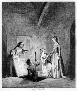 Flucht von Königin Jane aus dem Tower von George Cruikshank