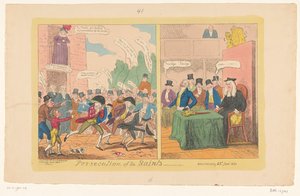 Karikatur der englischen Innenpolitik, 1820 von George Cruikshank