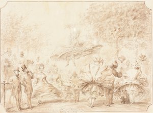 "Spazierengehen" im Hyde Park (verso) von George Cruikshank