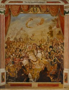 Der erste Auftritt von William Shakespeare auf der Bühne des Globe Theaters von George Cruikshank