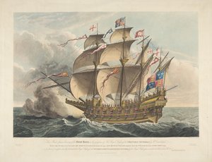 Die Great Harry. Das erste Kriegsschiff, das Kanonen trug von George Cruikshank