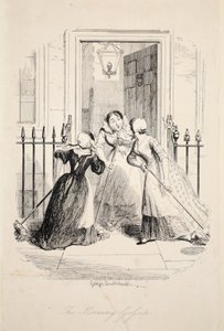 Der Morgentratsch, aus Die größte Plage des Lebens, veröffentlicht 1847 von George Cruikshank