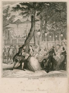 Das Abendessen in den Vauxhall Gardens, London von George Cruikshank