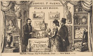 Handelskarte für Samuel P. Avery--Kunstzimmer von George Cruikshank
