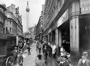 Monument Street und Monument, City of London, vor 1933