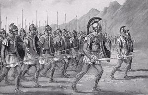 Eine makedonische Phalanx, Illustration aus 