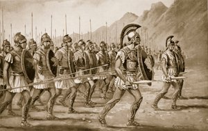 Eine makedonische Phalanx, Illustration aus 