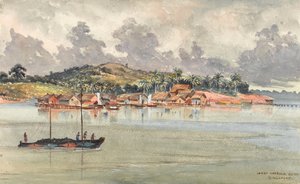 Innerer Hafen, Südseite, Singapur, ca. 1859-62 von George E.L.S. Sanford