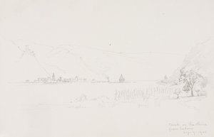 Caub am Rhein von unten von George Elbert Burr