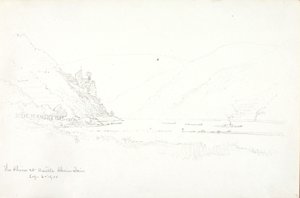 Der Rhein bei Burg Rheinstein von George Elbert Burr