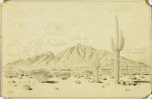 Ohne Titel (Übertragungszeichnung für Camelback Mountain, Phoenix) von George Elbert Burr