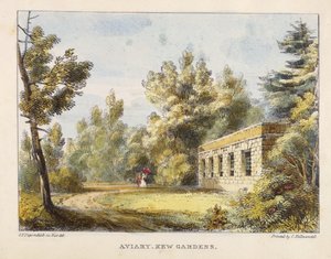 Vogelhaus, Kew Gardens, Tafel 10 aus Kew Gardens: Eine Serie von vierundzwanzig Zeichnungen auf Stein, graviert von Charles Hullmandel (1789-1850), veröffentlicht 1820