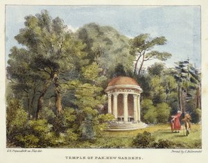 Tempel des Pan, Kew Gardens, Tafel 12 aus Kew Gardens: Eine Serie von vierundzwanzig Zeichnungen auf Stein, graviert von Charles Hullmandel (1789-1850), veröffentlicht 1820