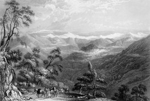 Schneebedecktes Gebirge, von Landour, 1838