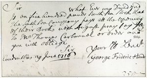 Brief von Händel, Juni 1716 von George Frederick Handel
