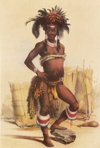 Nc’pae, ein junger Zulu in seinem Tanzkostüm