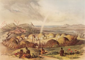 Typisches Kraal in der Nähe des Umlazi-Flusses in Natal von George French Angas